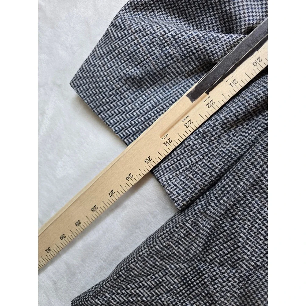 Lauren Ralph Lauren Sport Coat Mens 54L Blue Grey Silk Wool Houndstooth Blazer